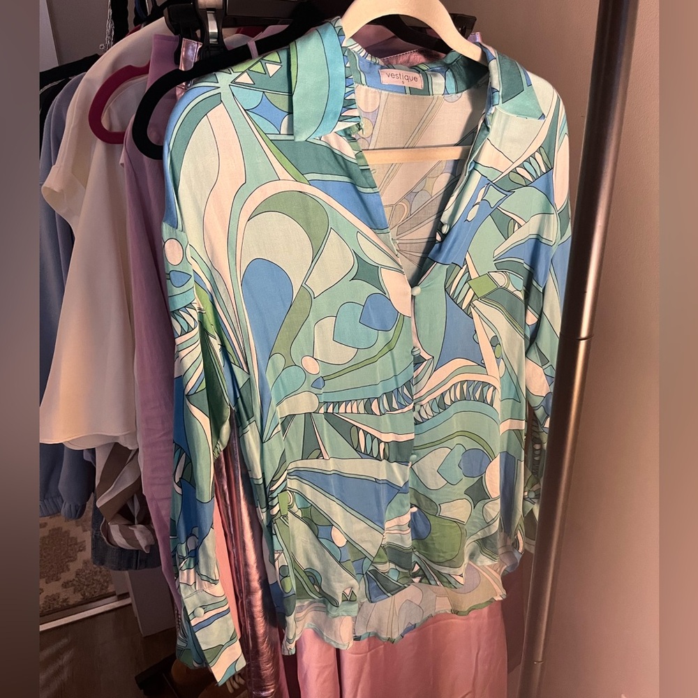 Blue and Green Olivaceous Button Down